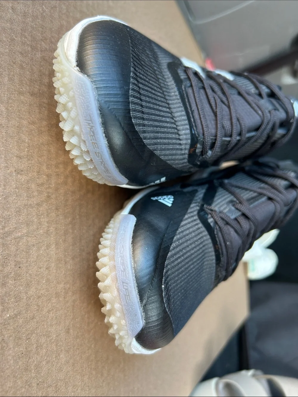 adidas Adizero Black Baseball Sneakers with White Soles